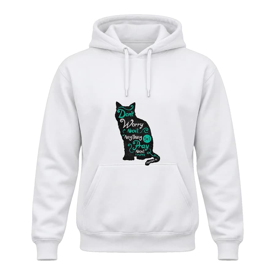 Hoodie — Pray For Everything — الأمام — أبيض
