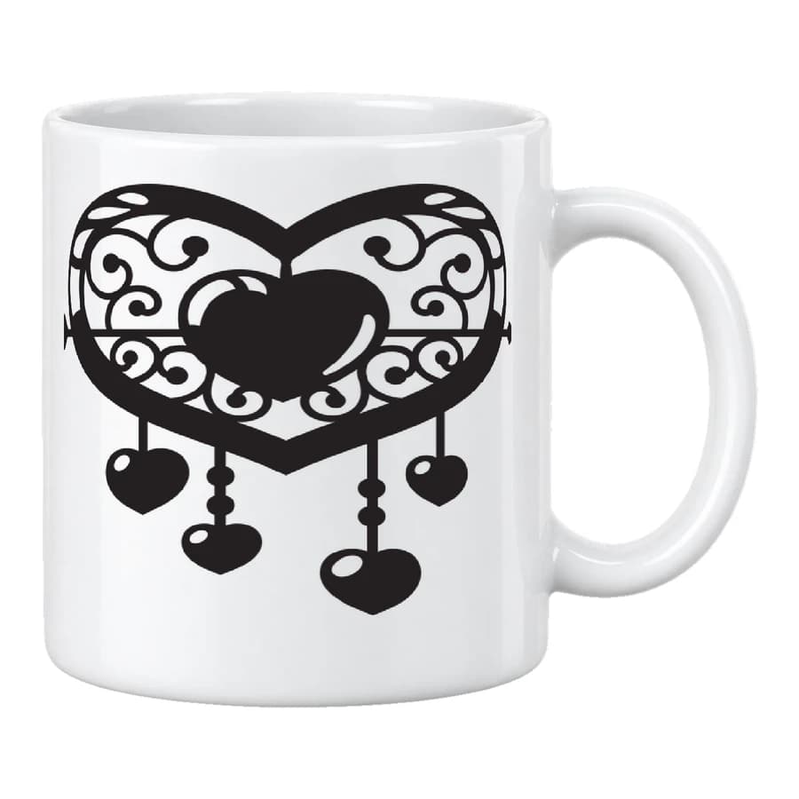 Mug — Cœur ajouré — الأمام — أبيض