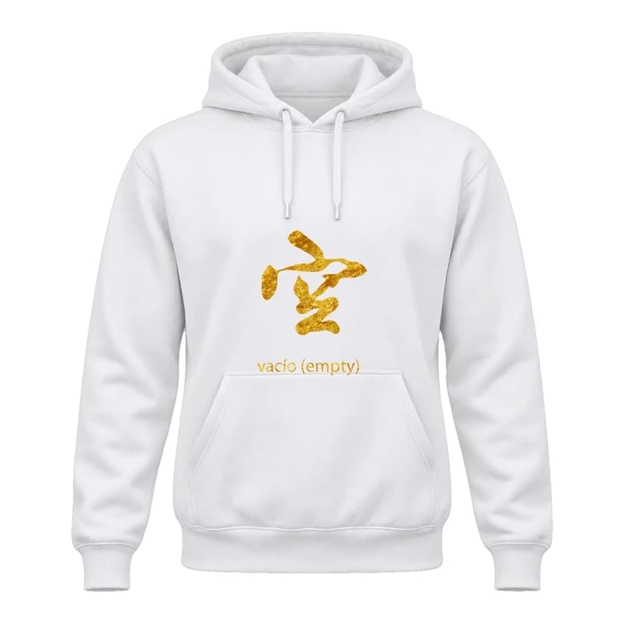 Hoodie — Kanji doré · Volonté — الأمام — أبيض